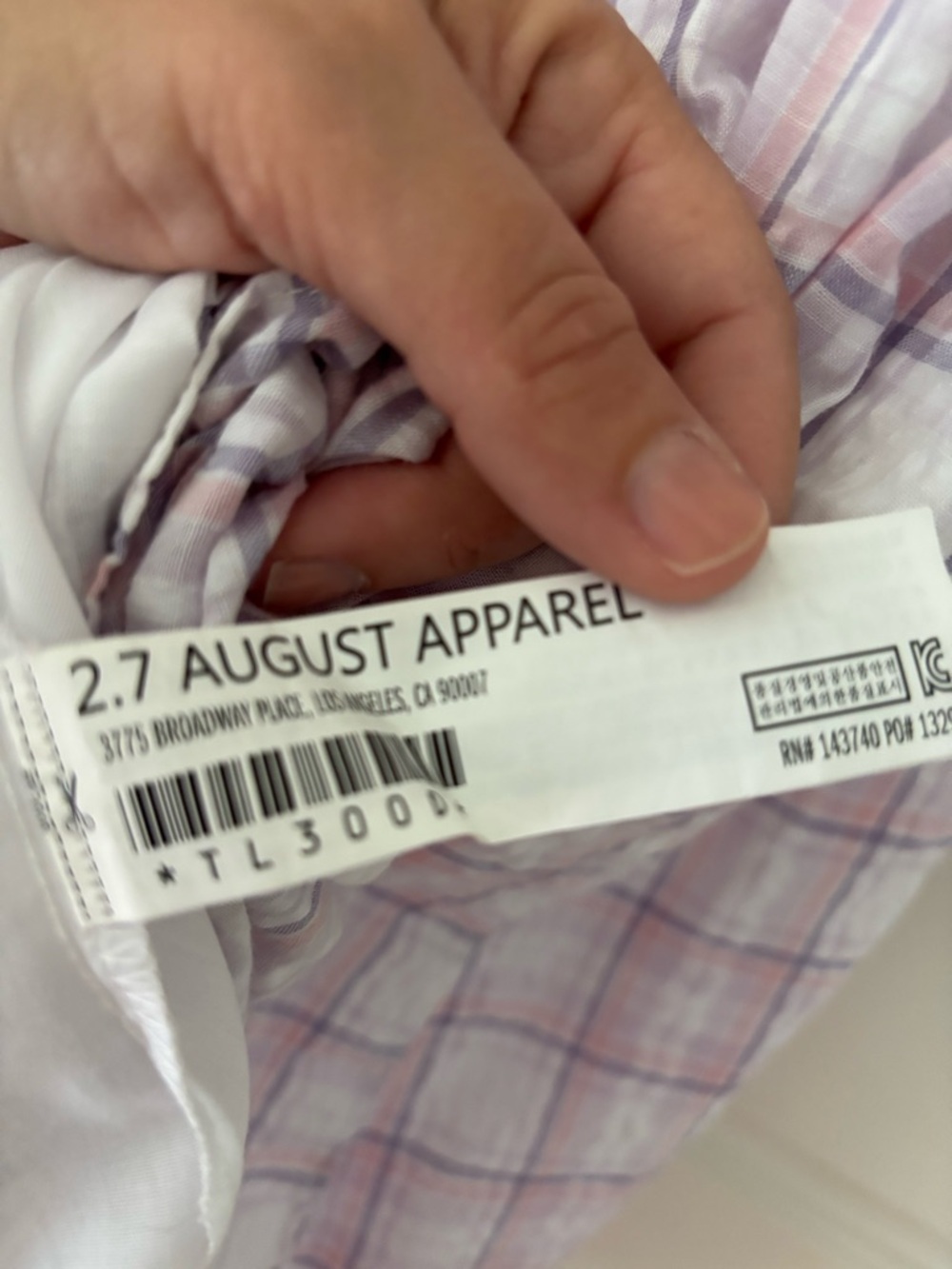 English Factory White and Lilac Plaid Maxi Dress - Picture 4 of 6